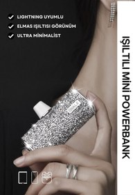 Resim İWALK DİAMOND SERİSİ ELMAS IŞILTILI MİNİ POWERBANK (ios uyumlu) 4500mAh DBS4500L 