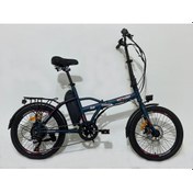 Resim Roxform R-100 Elektrikli Katlanabilir Bisiklet 20 İnç Şehir Bisikleti Mat Mavi 