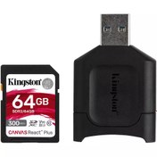 Resim Kingston 64GB Canvas React Plus UHS-II SD Hafıza Kartı MLPR2/64GB 