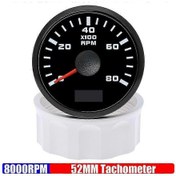 Resim 52mm Su Geçirmez Takometre 3k-8k Rpm Kırmızı Işık Evrensel Uyumlu Benzin/dizel Araç Göstergesi 8000 Rpm Bb. 