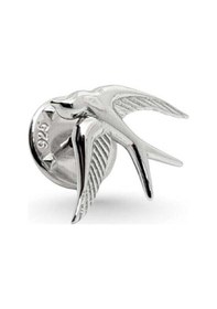 Resim Oya Silver Minimal Cilalı Kırlangıç Gümüş Rozet/broş 1.9x1.5cm Oyskrb015 
