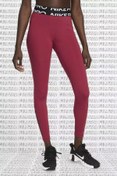 Resim Nike Pro Mid Rise Graphic Leggings Toparlayıcı Bordo Tayt 