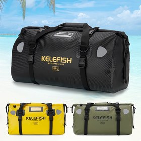 Resim KELEFISH Su Geçirmez Seyahat Çantası 40/66L - Sokak Motor Scooterları için Rulo Üstü Kuru Yan Çantalar, Ayarlanabilir Askılar, PVC Malzeme, Motosiklet, Rafting, Kano, SUP, Tekne ve Seyahat için Hızlı Sabitleme 