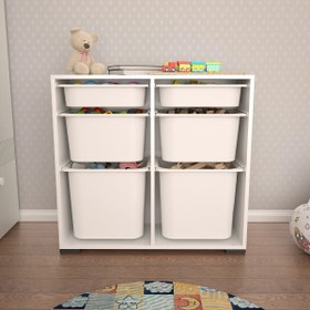 Resim Carla 6 Sepetli Çok Amaçlı Oyuncak Dolabı 