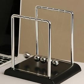 Resim 1 adet Newton'un Salıncak Denge Metal Topları, Taşınabilir Bilim Fizik Masaüstü Oyuncak, Başlangıç Seviyesi, Dayanıklı PP Malzeme, Eğitici Fizik Deneyleri ve Bilim Gösterileri için Uygun, Zarif Ofis Dekorasyonu 