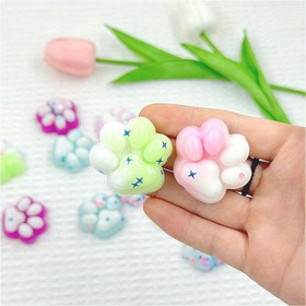 Resim 6 adet Karışık Renkli Kedi Pati Seti, Glitter Renkli Bloklu Kedi Patileri, Yumuşak Dokulu Oyuncak Çocuklar ve Yetişkinler İçin - Dayanıklı Taşınabilir Renkli Sıkıştırma Oyuncak Aile Doğum Günleri ve Partiler İçin Bir Hediye Paskalya İçin. 