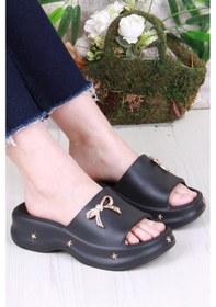 Resim Fort E461 Günlük Plaj Deniz Havuz Terliği Hafif Rahat Esnek Kadın Terlik Siyah 