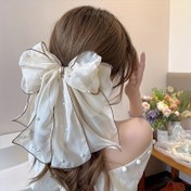 Resim 1 Adet Şık Vintage İmitasyon Fiyonklu Saç Tokası - Boncuk Detaylı, Kabarık Dokulu, Dolgunluk İçin, Randevu, Sevgililer Günü, Japon & Kore Tarzı Saç Aksesuarı, Özel Günler, Zarif Detaylar, Resmi Etkinlikler İçin Sağlam Tutuş 
