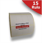 Resim 20X40 Yanyana 4'Lü Termal Etiket 15 Rulo Etiket Kalite Barkod 