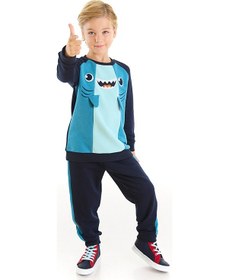 Resim Denokids Köpekbalığı Lacivert Erkek Çocuk Eşofman Takım Çok Renkli 