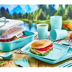 Resim Adissa Hobby Life 32 Parça 6 Kişilik Çantalı Magic Piknik Seti Hijyenik Ultra Lüx Kaliteli Pratik 
