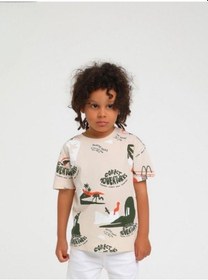 Resim Erkek Bebek Pamuklu Collect Tshirt-14162-bej Bej 