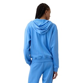 Resim GAP Logo Fermuarlı Fransız Havlu Kumaş Full-Zip Kadın Mavi Günlük Stil Eşofman Üstü 885587013 