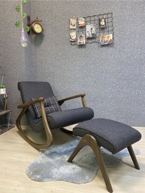 Resim Asedia Ekol Dişbudak Ceviz Antrasit Sallanan Sandalye Berjer 