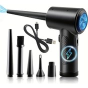 Resim Meridiangoods Black-c4915 Taşınabilir Toz Üfleyici Led Işıklı Şarjlı Elektrikli Hava Üfleyici 