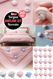 Resim Munico 20 Adet Yorgan Düğmesi ve Nevresim Klips Seti Yatak Düzenlemeleriniz için İdeal Çözüm 