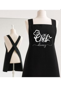 Resim Bk Gift Kişiye Özel İsimli Çapraz Askılı Siyah Mutfak Önlüğü - 11, Aşçı Önlüğü, Şef Önlüğü, Anneye Hediye Kobitmeyencom35907 Bk Gift Renkli 