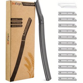 Resim DEFLOYE Kadınlar için Kaş Tıraşı - Yüz Dermaplaning Aracı 13 Yedek Bıçaklı, Gül Altın Kaplama, Paslanmaz Çelik, Soyulma ve Kiraz Tüyü Giderme için İdeal, Yüz Tüyü Giderme | Zarif Dermaplaning Tıraş Bıçağı | Paslanmaz Çelik Tıraş Bıçağı 