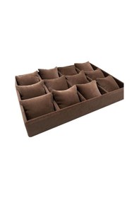Resim Yerli Üretim Tokyo Model Süet Kumaş Kahve Renk 34/24 Cm Çekmece Içi Yastıklı Saat Ve Takı Kutusu Çok Renkli 