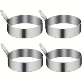 Resim 4'lü Paslanmaz Çelik Yumurta Halkası - 8.89 cm Yapışmaz Kalıp ile Mükemmel Yuvarlak Pankek, Biftek ve Sandviçler İçin - Dayanıklı Kahvaltı & Izgara Pişirme Aletleri, Şık Mutfak Gereci, Sağlam Mutfak Eşyası, Yiyecek Şekillendirici Araçlar, Kahvaltılık Severler İçin 