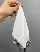 Resim Hobigram Gümüş Pullu Lüx Halay Mendili 5 Adet Beyaz – Özel Tasarım, Aksesuar, Kaliteli Üretim, Göz Alıcı Sti 