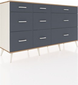 Resim Hyperion Konsol 9 Çekmeceli 176x44x99 Aytaşı-çam/antrasit Beyaz 