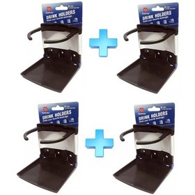 Resim 4'lü Katlanır Bardaklık. Siyah. Plastik Bardak Tutucu 