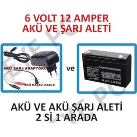 Resim Eyepc Pilsan Uyumlu Çocuk Oyuncak Akülü Araba 6V 12 Ah 6 Volt 12 Amper Akü ve Şarj Adaptörü 