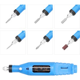 Resim Creatorally USB Güç Kaynakları El Tipi Mini Elektrikli Taşlama Makinesi Tırnak Jelatumu Çıkarma Aleti Makine Hızı Ayarlanabilir Taşlama Döner Alet Takımı 6 Taşlama Başlığı ile (Yurt Dışından) 