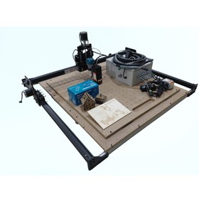 Resim zetcarve - E-SaT M5 MasaÜstü Cnc 2'si 1 Arada 40 Wat Optik Lazer + Router Makine 90X90CM İşlem Alanı 
