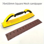Resim 70/420mm Dikdörtgen Ağ Örgü Zımpara Tozsuz Kuru Taşlama Törpüsü 80 ila 320 Kumlanma Derecesi Kanca ve Halka Zımpara Kağıdı 