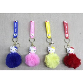 Resim Periboia Ponponlu Hello Kitty Anahtarlık 