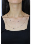 Resim Nazar Boncuklu 113 Cm Rose Gümüş Kolye 7255 508687604 