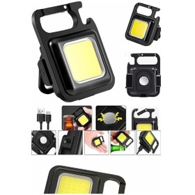 Resim Işıldak Usb Şarjlı Cep El Feneri Taşınabilir Mini Led Işık Çok Fonksiyonlu Çok Renkli 