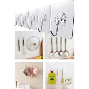 Resim Kendinden Yapışkanlı Şeffaf Askı 5 Li Set Çiçekli Askı Ev Dekorasyon 