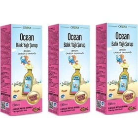 Resim Ocean Balık Yağı Şurubu Karışık Meyve Aromalı 150 Ml 3'lü Paket 