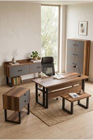 Resim Robin Home Vivaldi ABCDF Ofis Büro Çalışma Masası Takımı Barok 