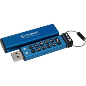 Resim Kingston IKKP200-64GB 64GB IronKey Keypad 200, FIPS 140-3 Lvl 3 (Pending) Flash Bellek 
