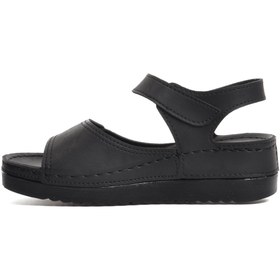 Resim Stepica 22-421 Rr Siyah Kalın Taban Kadın Anatomik Sandalet 