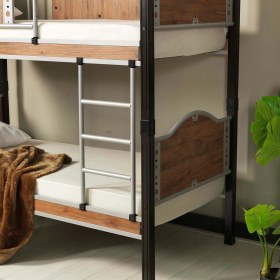 Resim Argimo Inci Genç Çocuk Odası Metal Ahşap Ranza ve Karyola 90x190 