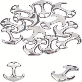 Resim 12 Adet 304 Paslanmaz Çelik Çapa Kilitleri 1 Kutu - 31x24x6mm, 5x5mm Delik, Gümüş Gri, Denizcilik ve Deniz Temalı El Sanatları için Mükemmel, El Sanatları Malzemeleri | Denizcilik El Sanatları Malzemeleri | Dayanıklı El Sanatları Malzemesi, Denizcilik El Sanatları Malzemeleri 