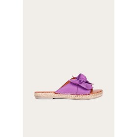 Resim Bueno Shoes Lila Deri Kadın Düz Terlik 