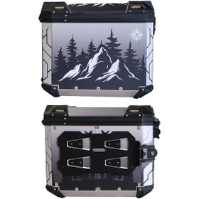 Resim GP KOMPOZİT DSN05 Universal 40 lt x 2 Desenli Alüminyum Motosiklet Yan Çanta Seti 