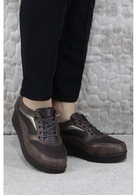 Resim Polaris 166566 Rahat Hafif Lastik Bağcıklı Kadın Ayakkabı Kahve Kahverengi 