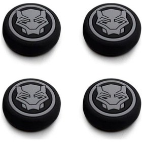 Resim Black Panther Desenli Xbox One S/one X/xbox E/xbox 360 Analog Koruyucu Silikon Pad Siyah Logo 