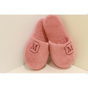 Resim M Harf Havlu Banyo Ev Otel Lohusa Terliği Kalın Taban Terlik 