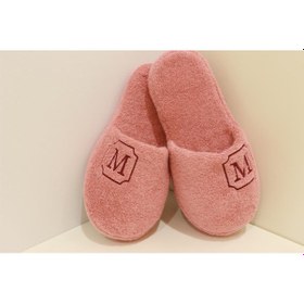 Resim M Harf Havlu Banyo Ev Otel Lohusa Terliği Kalın Taban Terlik 