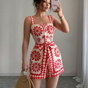 Resim Kadınlar İçin Çiçek Desenli Elbise - Kolsuz, Esnemez Kumaş, Parti ve Düğün Kıyafeti, Siyah Beyaz Çiçekli Desenli Şık Tulum - Kadın Formal & Günlük Giyim, Düğün Misafiri Kıyafeti, Rahat Kullanım, Moda Bilincine Sahip Kadınlar 