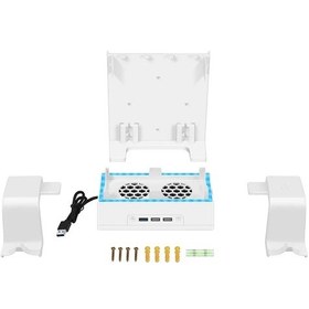 Resim Xbox Series S İçin Duvara Monte Soğutma Rgb Fanlı Ve Kancalı Çok Fonksiyonlu Taban Beyaz 