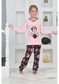 Resim Miniğimin Cicileri Mnn Ms Kalpli Kız Çocuk Pijama Takımı - Krem Krem 